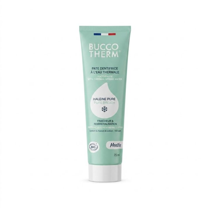 Pate dentifrice à l'eau thermale haleine pure menthe Buccotherm - tube de 75ml