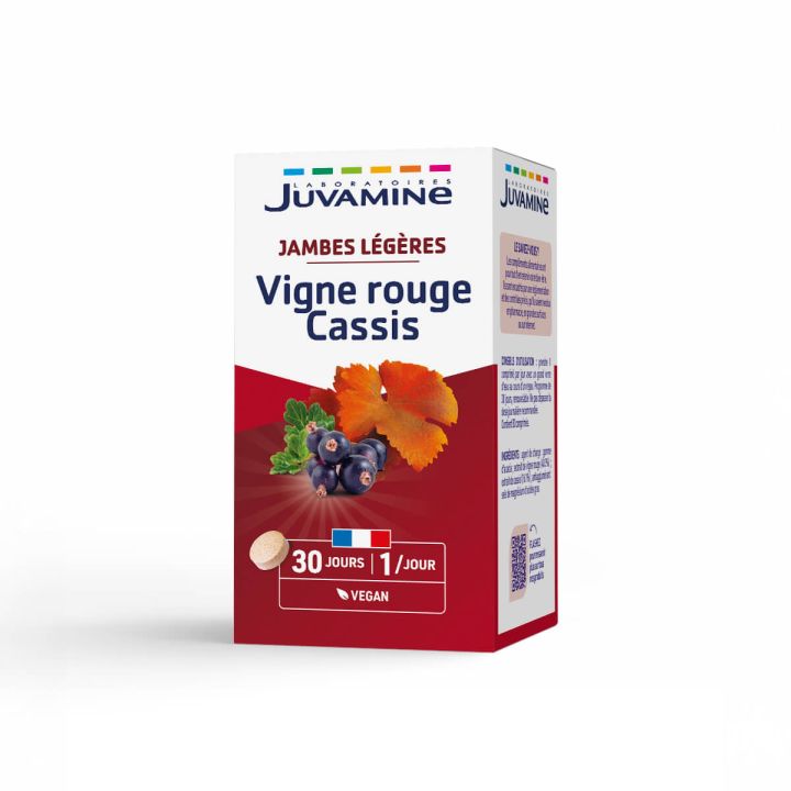 Jambes légères vigne rouge cassis Juvamine - boite de 30 comprimés