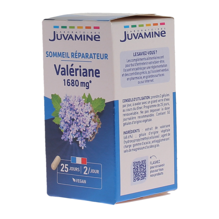 Valériane 1680mg Juvamine - boîte de 50 gélules
