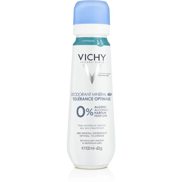 Déodorant minéral 48h tolérance optimale Vichy - spray de 100ml