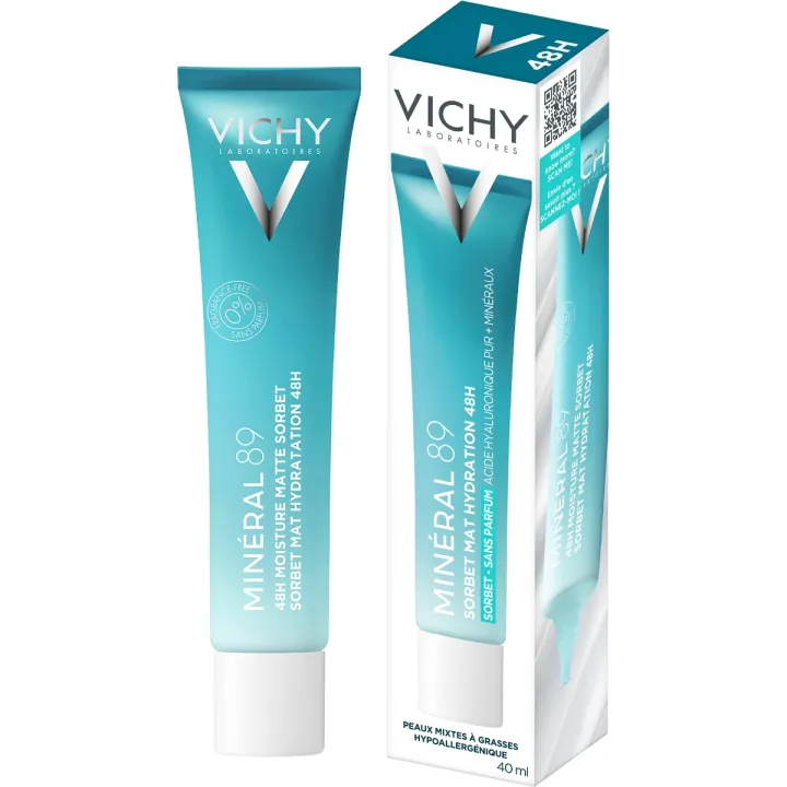 Minéral 89 gel sorbet mat hydratation 48h Vichy - tube de 40ml