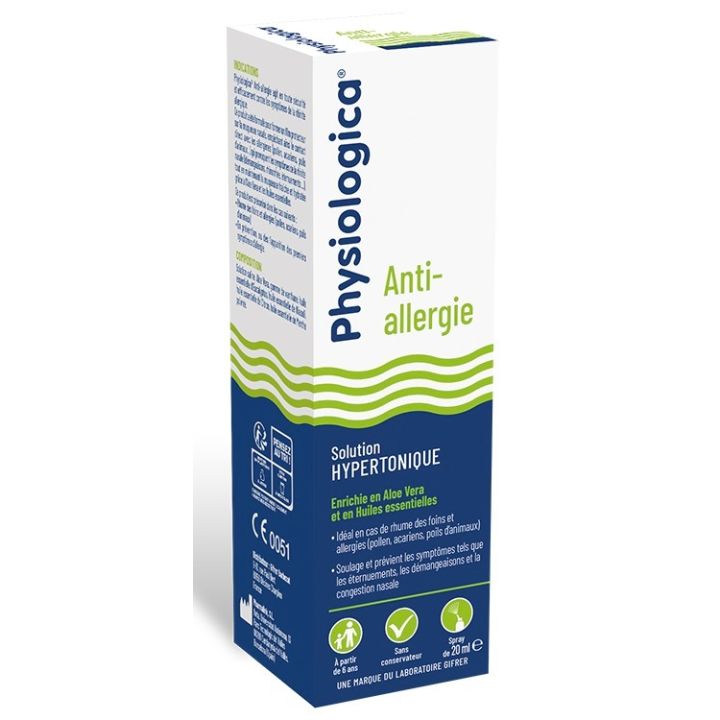 Physiologica anti-allergie solution hypertonique Gifrer - spray de 20ml