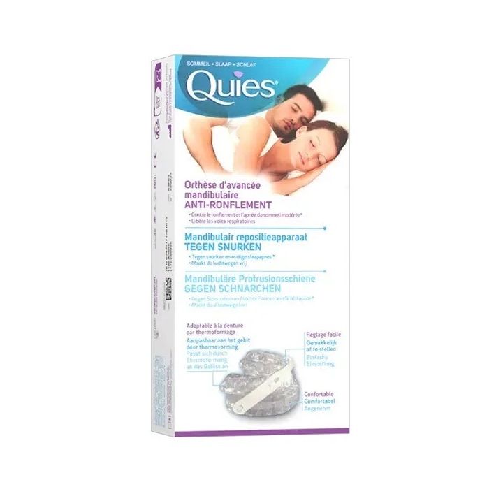 Orthèse d'avancée mandibulaire anti-ronflement Quies - une orthèse