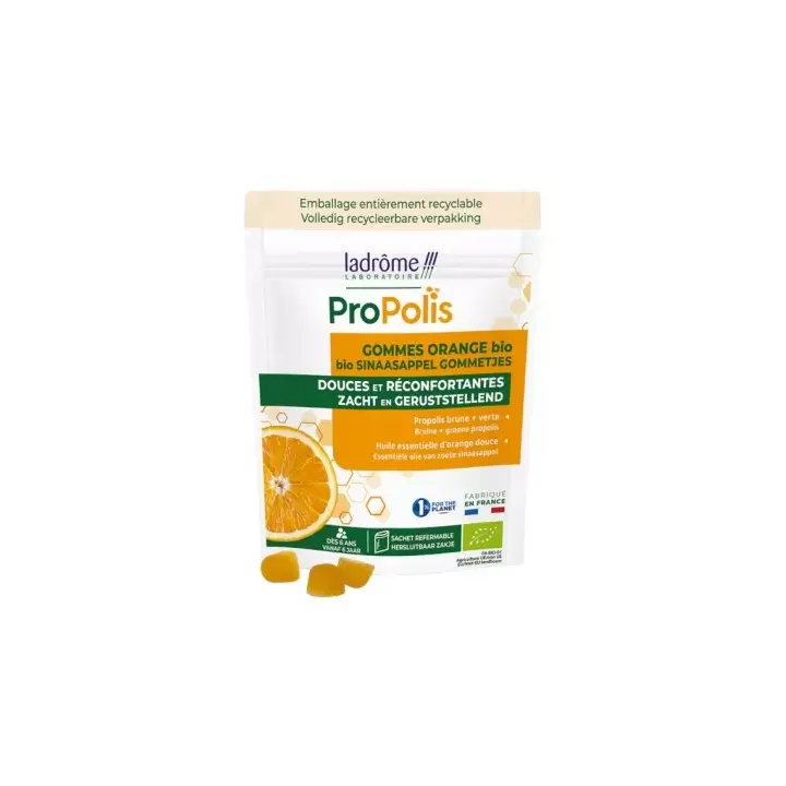 Propolis gommes orange Bio Ladrôme - sachet de 45g