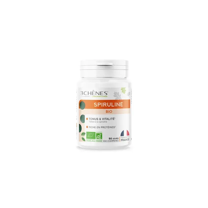Spiruline Bio 3 Chênes - boîte de 100 comprimés