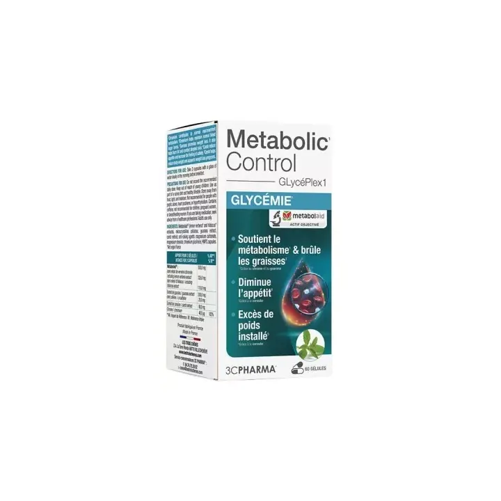 Metabolic Control Glycémie 3C Pharma - pot de 60 gélules 