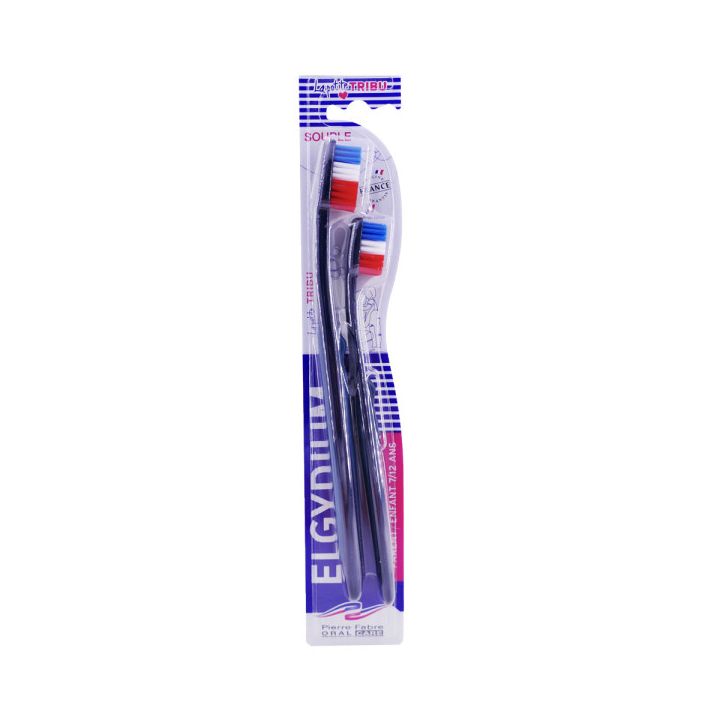 Duo brosses à dents La petite tribu parent/enfant 7/12 ans Elgydium - lot de 2 brosses à dents