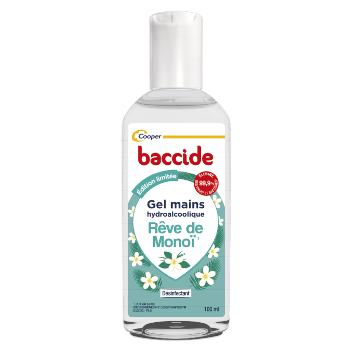 Gel mains hydroalcoolique rêve de monoï Baccide - flacon de 100ml