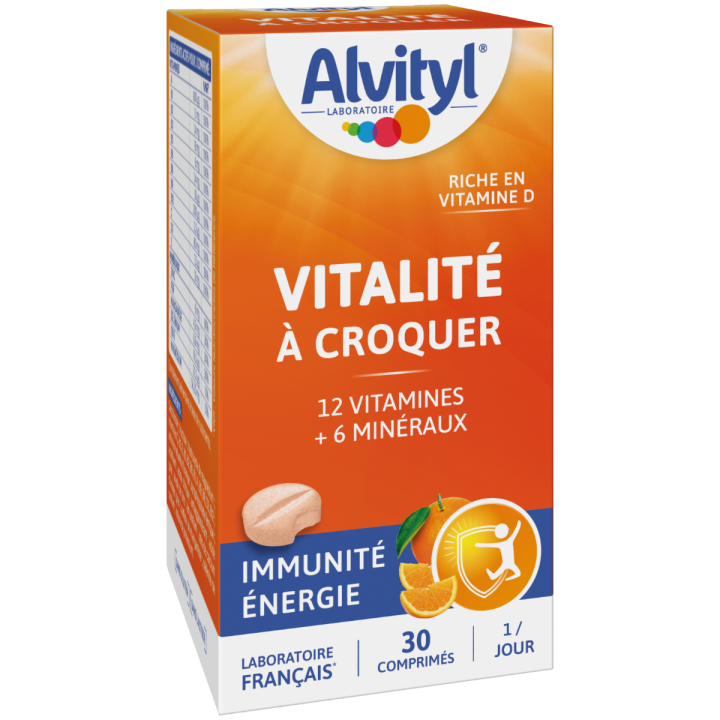 Vitalité à croquer goût orange Alvityl - boite de 30 comprimés