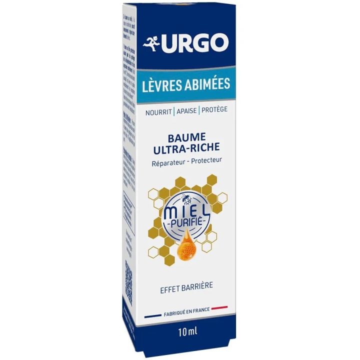 Baume ultra-riche lèvres abimées au miel Urgo - tube de 10ml
