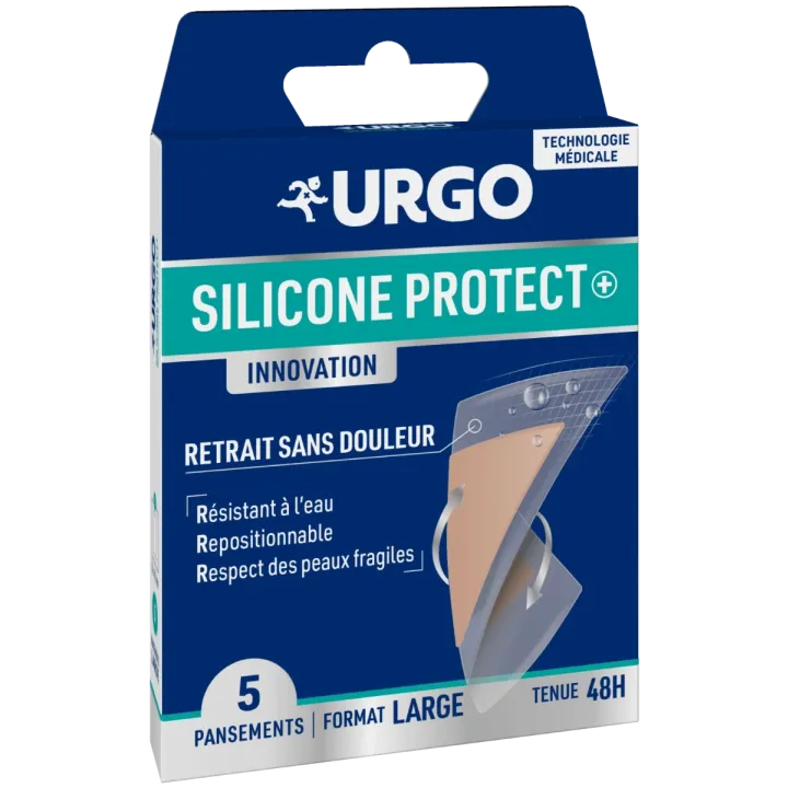 Silicone protect innovation pansements format large Urgo - boite de 5 pansements