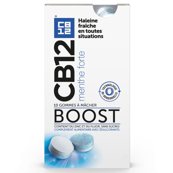 CB12 boost contre la mauvaise haleine - boîte de 10 gommes à macher