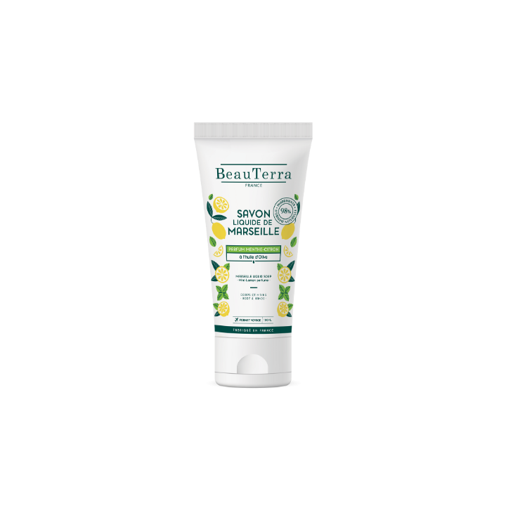Savon de Marseille menthe-citron Beauterra - tube de 100ml