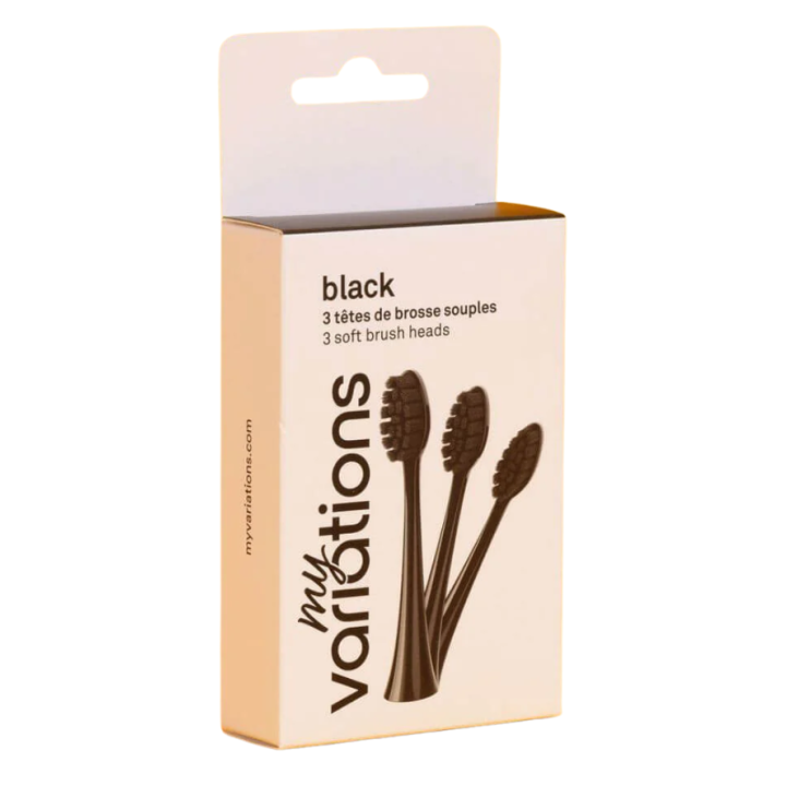 Têtes de brosse noires souples MyVariations - 3 têtes de brosse