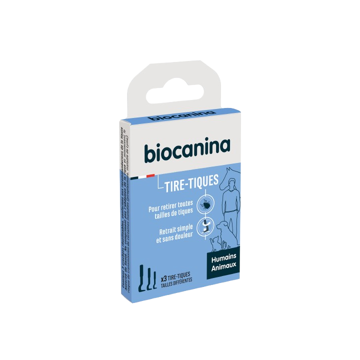 Tire-tiques humains et animaux 3 tailles différentes Biocanina - boite de 3 tire-tiques