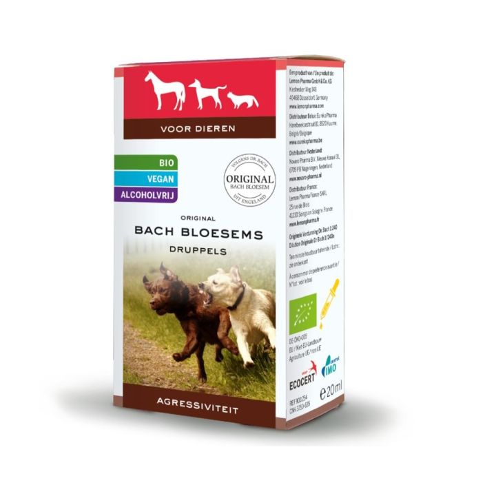 Fleurs de bach pour animaux agressivité Lemon pharma - flacon-pipette de 20ml