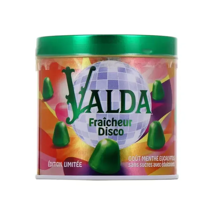 Gommes Fraîcheur disco édition limitée menthe eucalyptus sans sucre Valda - pot de 160g