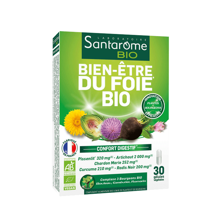 Bien-être du Foie Bio Santarome - boîte de 30 gélules