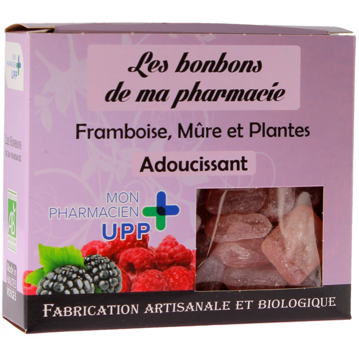 Bonbons framboise mûre & plantes adoucissants Les bonbons de ma pharmacie - boite de 130g