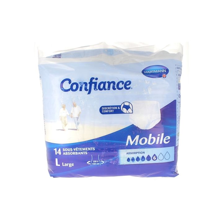 Confiance mobile absorption 6 taille L - sachet de 14 sous-vêtements absorbants