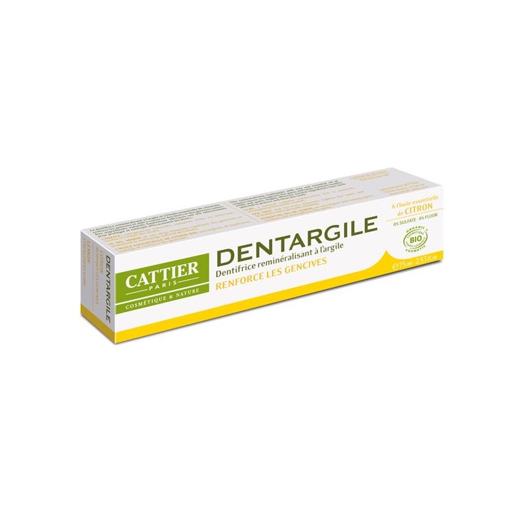 Dentargile dentifrice Citron Bio Cattier - tube 75 ml