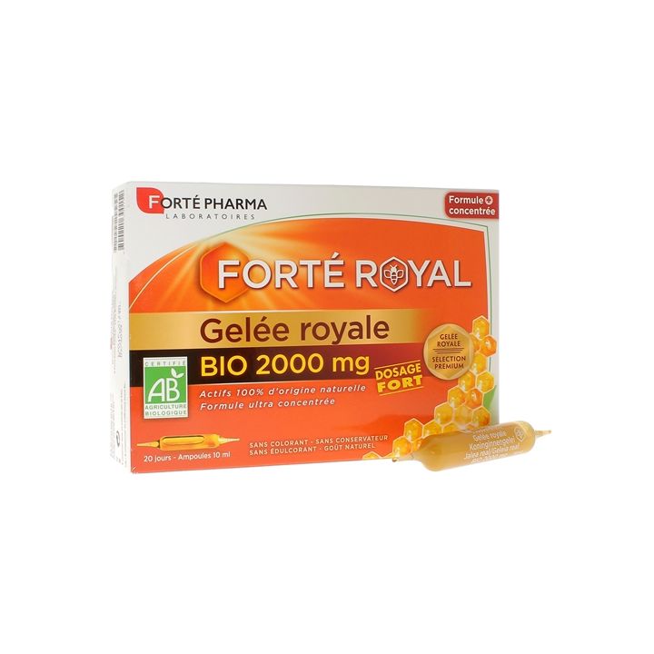 Forté Royal Gelée royale bio 2000mg dosage fort Forté Pharma - boîte de 20 ampoules