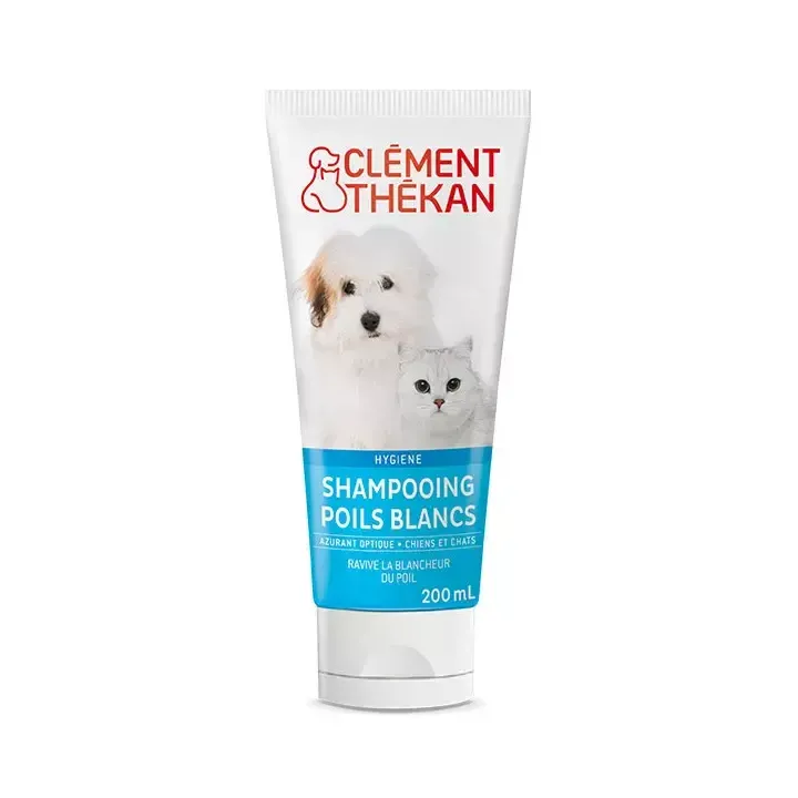 Shampooing poils blancs chiens et chats Clément Thékan - tube de 200ml