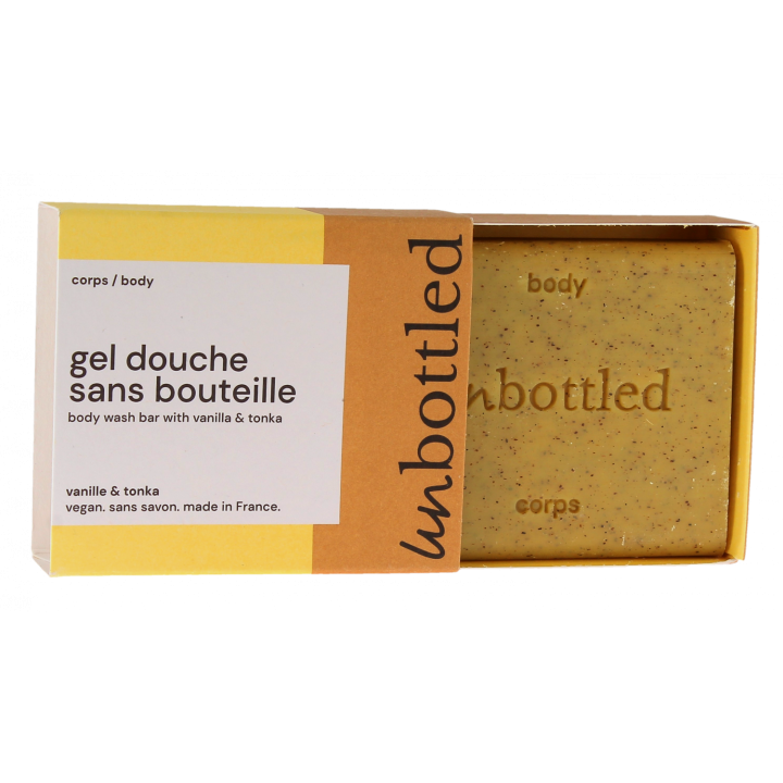 Gel douche sans bouteille vanille & tonka Unbottled - pain de 110g