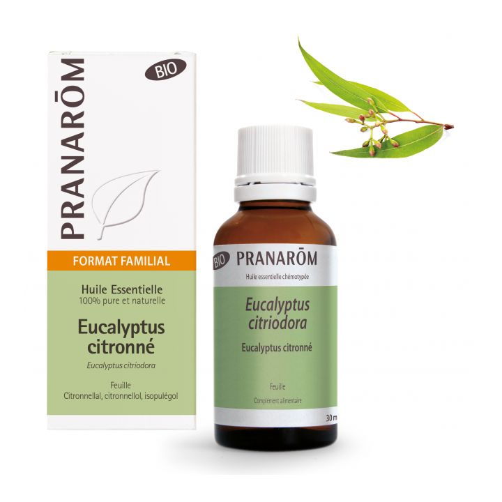 Huile essentielle d'Eucalyptus citronné bio Pranarôm - flacon de 30 ml