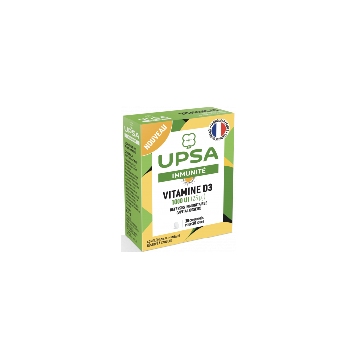 Immunité Vitamine D3 1000 UI UPSA - boîte de 30 comprimés