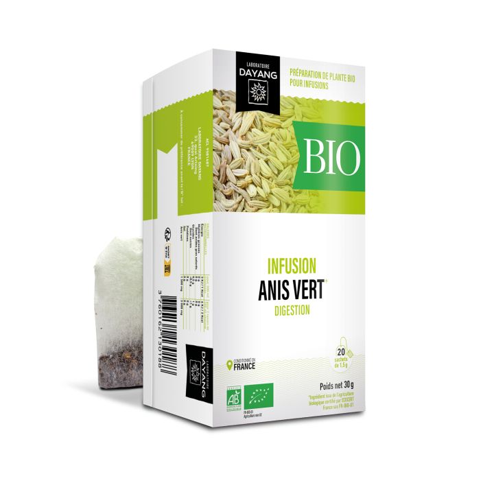 Infusion Anis vert bio digestion Dayang - boîte de 20 sachets