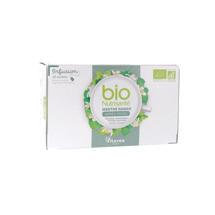 Infusion Menthe nanah après-repas bio Nutrisanté - boîte de 20 sachets
