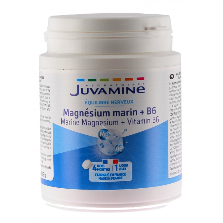 Magnésium marin + vitamine B6 Juvamine - pot de 120 comprimés