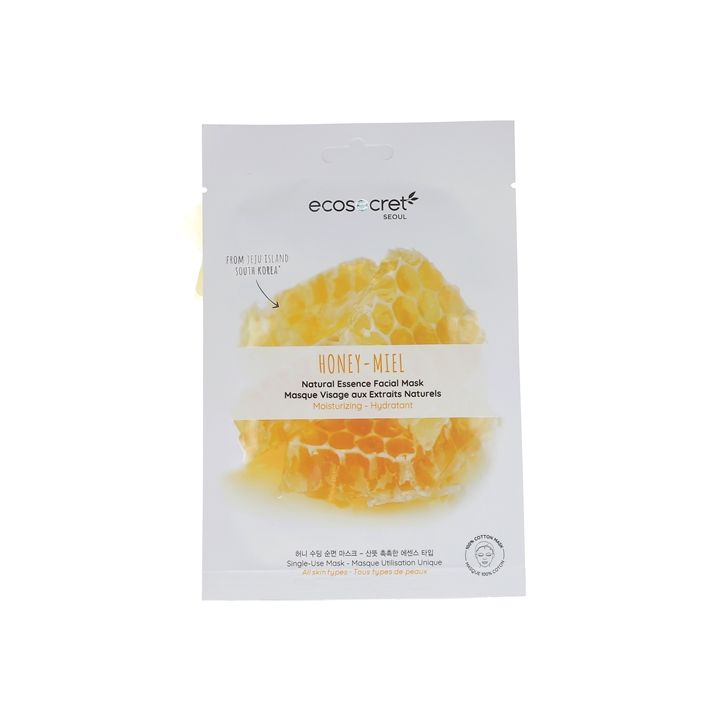 Masque visage hydratant aux extraits naturels de miel Eco Secret - un masque en tissu