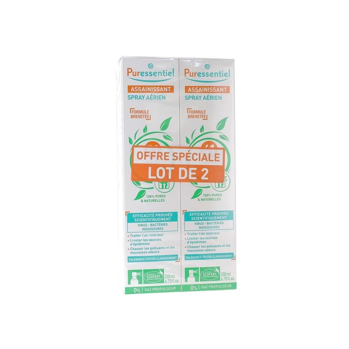 Puressentiel assainissant spray aérien 41 huiles essentielles - lot de 2 sprays de 200ml