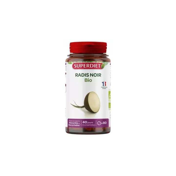 Radis noir bio Super Diet - pot de 80 comprimés