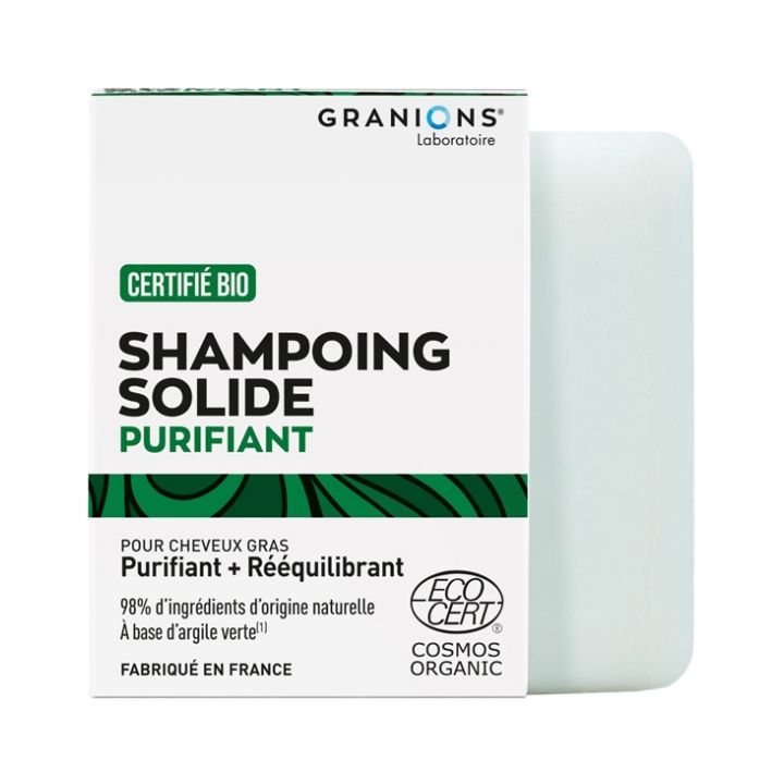 Shampoing solide purifiant bio Granions - pain de 80 g