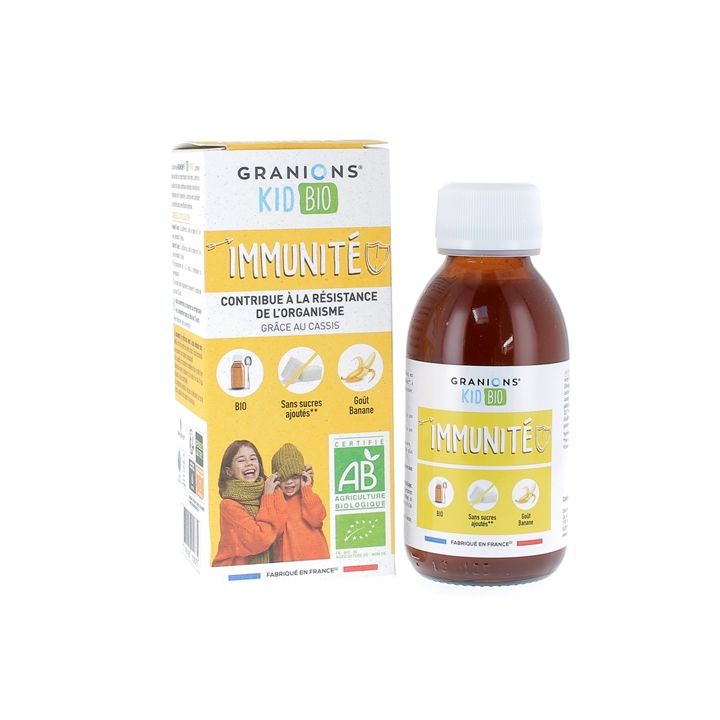 Sirop Immunité kid bio goût banane Granions - flacon de 125ml