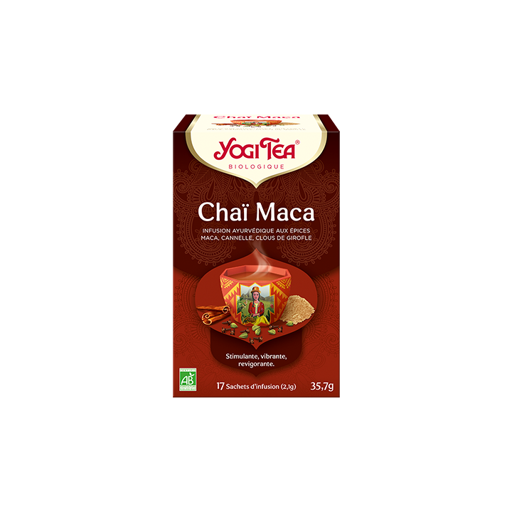 Tisane ayurvédique Chaï maca bio Yogi Tea - boîte de 17 sachets