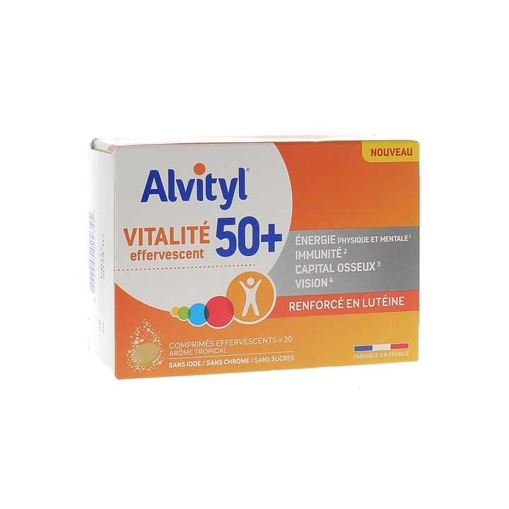 Vitalité 50+ effervescent Alvityl - boîte de 30 comprimés effervescents