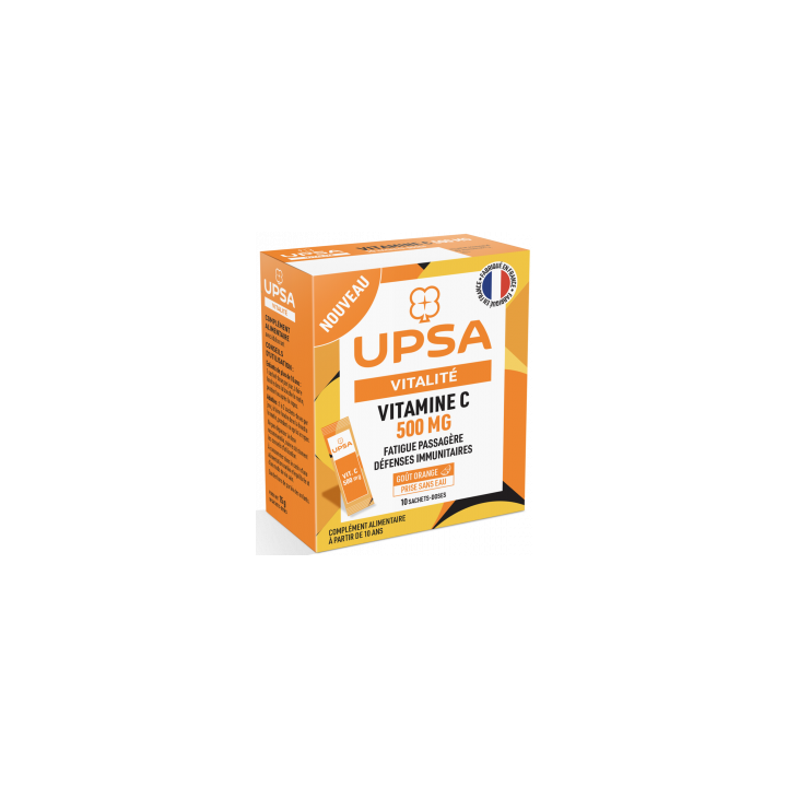 Vitalité vitamine C 500 mg UPSA - boîte de 10 sachet-doses