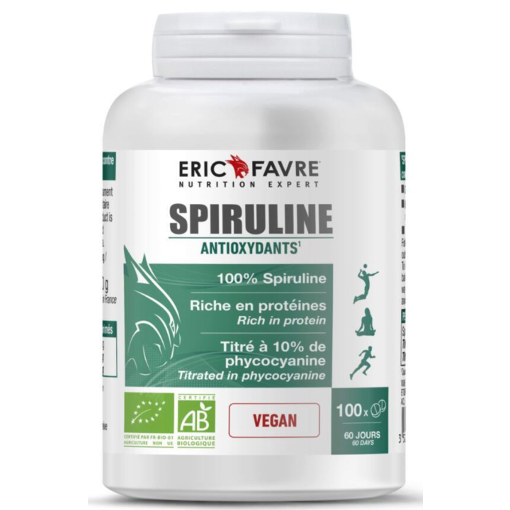 Spiruline antioxydants Eric Favre - pot de 100 comprimés 
