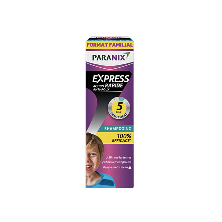 Shampooing express action rapide anti-poux Paranix - flacon de 300ml + peigne