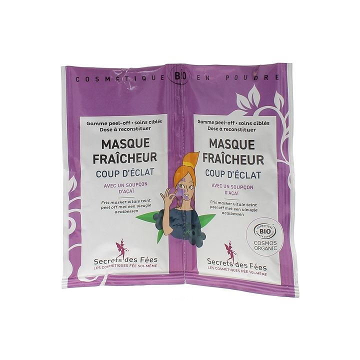 Masque fraicheur coup d'éclat BIO Secrets des fées - 2 sachets
