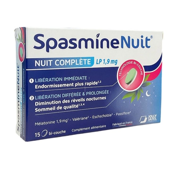 Spasmine Nuit complète Jolly-Jatel - boite de 15 comprimés