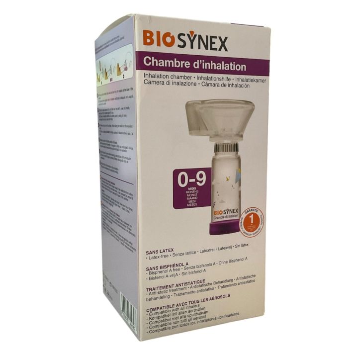 Chambre d'inhalation 0 à 9 mois Biosynex - boîte d'une chambre avec masque