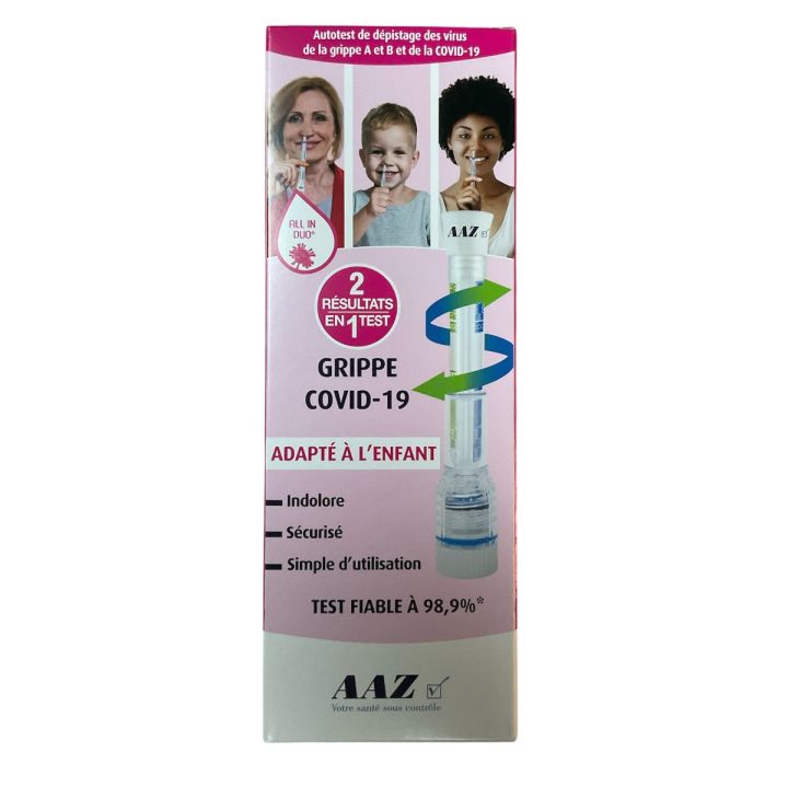 Autotest de dépistage des virus de la grippe A et B et de la Covid-19 AAZ - un test 