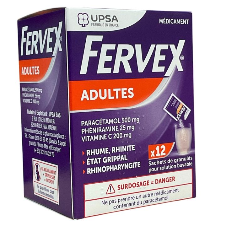 Fervex adultes granulés pour solution buvable - boite de 12 sachets 