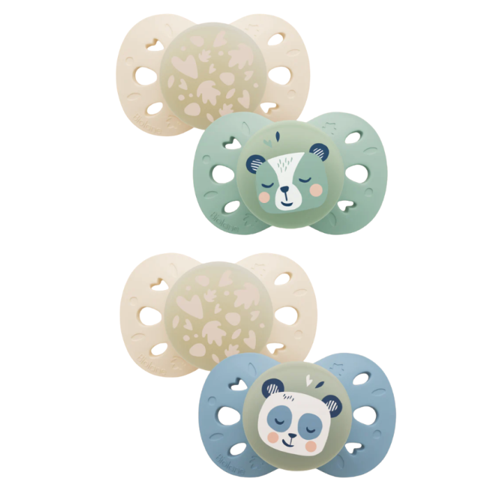 Sucettes anatomiques nuit 18 mois+ animaux Biolane - lot de 2 sucettes