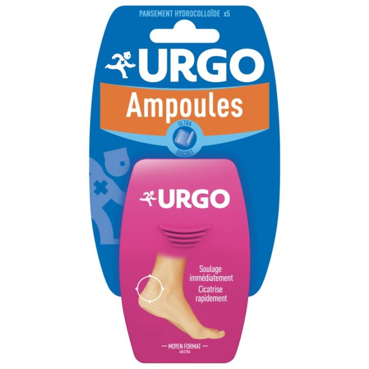 Pansements ampoules talon moyen format Urgo - 5 pansements hydrocolloïdes